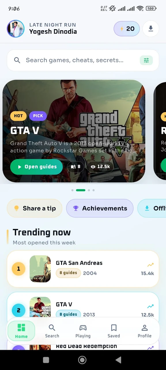 CheatDex: Game Cheats & Guides Screen 1