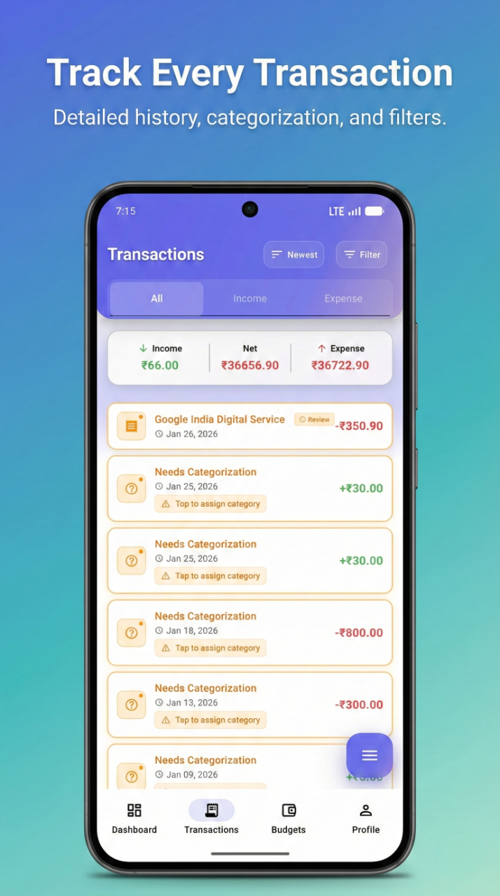 MyKosh: Smart Money Manager Screen 2